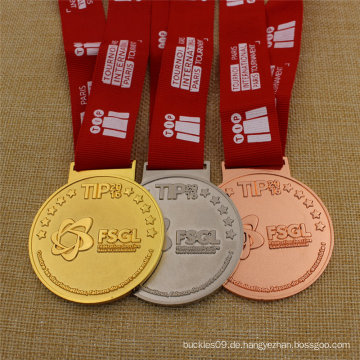 Kundenspezifisches Goldsilbernes Bronze-Sport-Metall kundengebundene Medaille